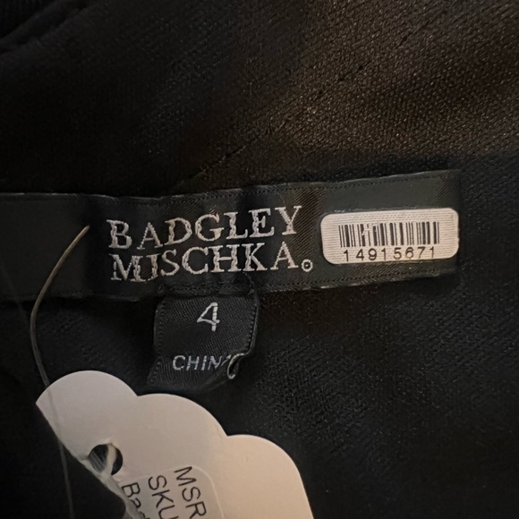 Badgley Mischka Black One-Shoulder Sequin Dress NWT Size 4 - Picture 9 of 16